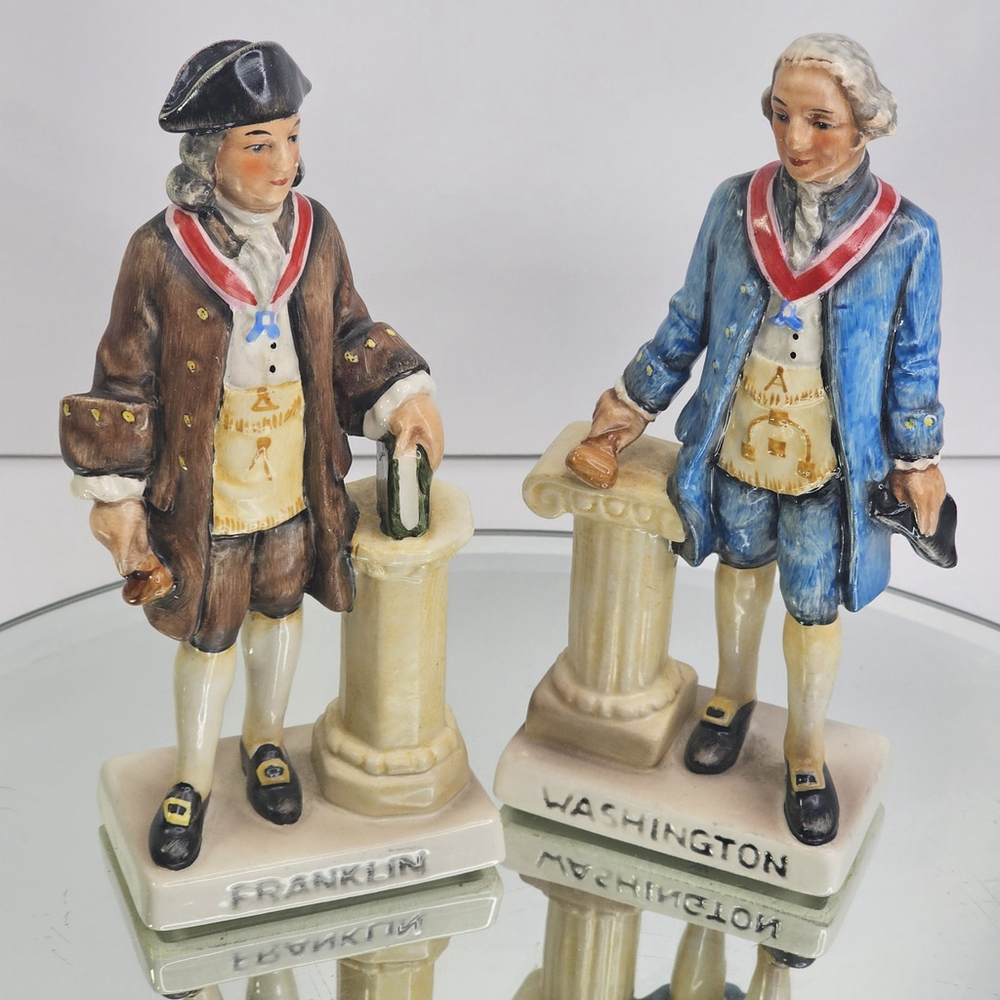 Vintage Goebel W. Germany Benjamin Franklin & George Washington Porcelain Set